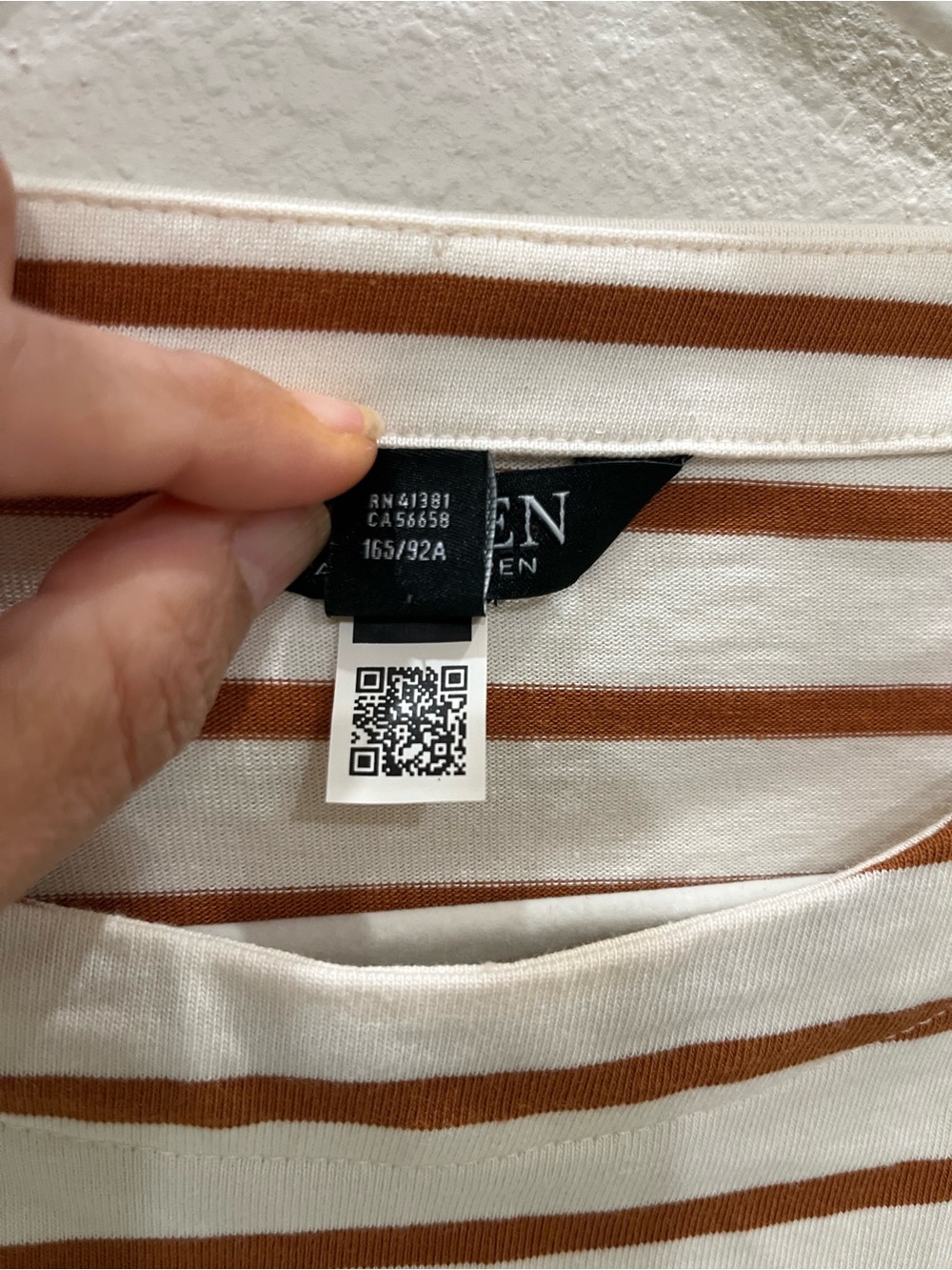 Ralph Lauren Striped Boatneck Long-Sleeve Top in Cream and Brown MP - Picture 6 of 6